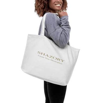 Front view of personalized large eco tote — eco friendly bag for everyday use