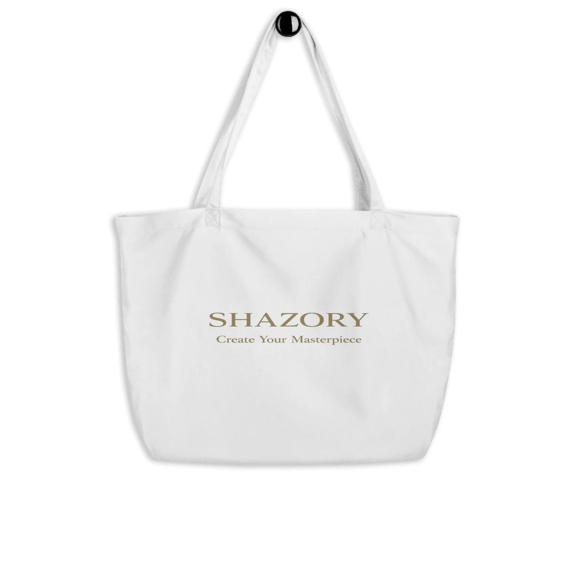 Alternate angle of custom large eco tote — personalized design with tote bag