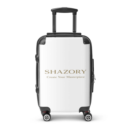 Top view of custom suitcase — personalized photo design from Creator Studio