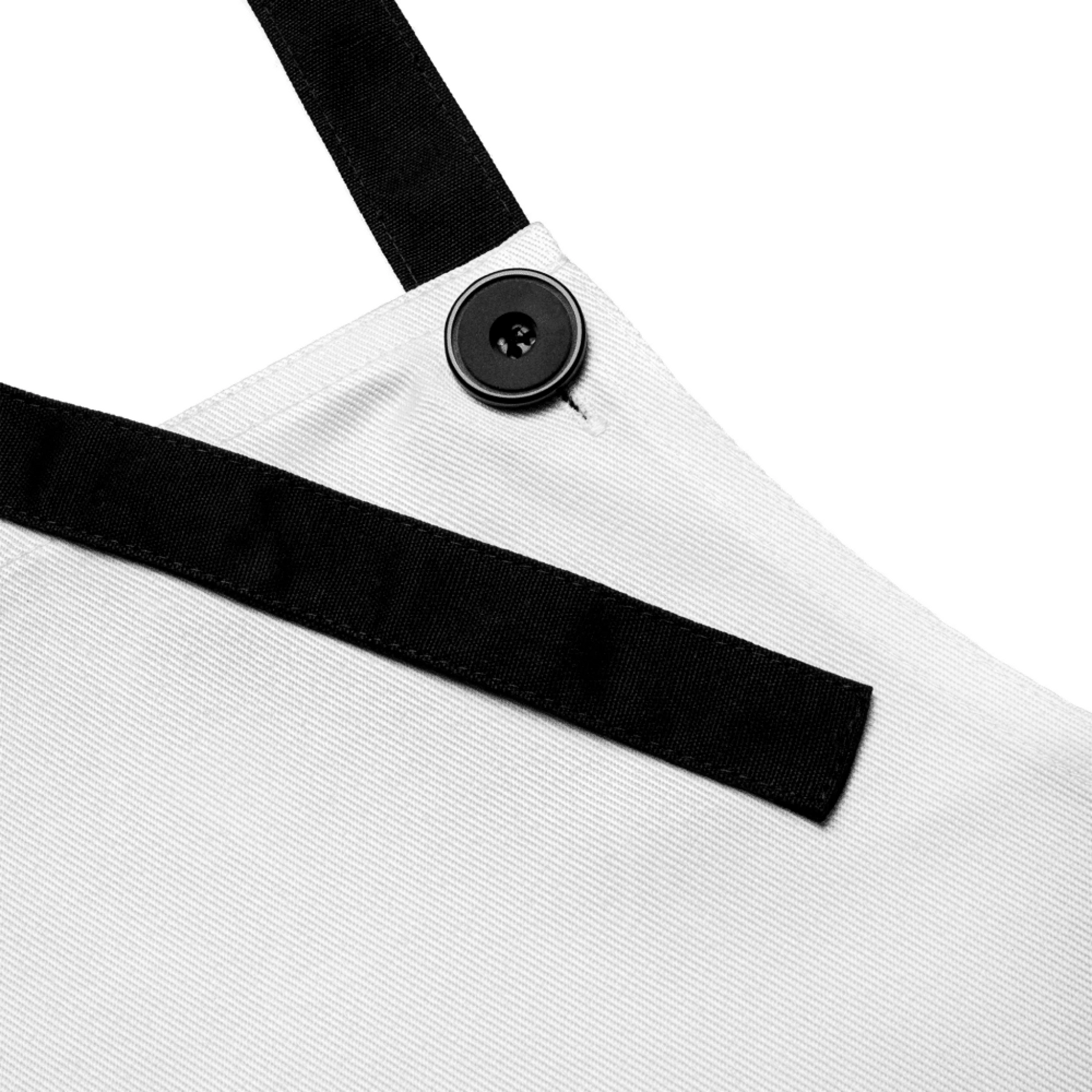 Lifestyle styling of personalized all-over print apron — all-over print ready for daily use