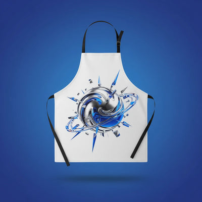 Alternate angle of custom all-over print apron — personalized design with all-over print