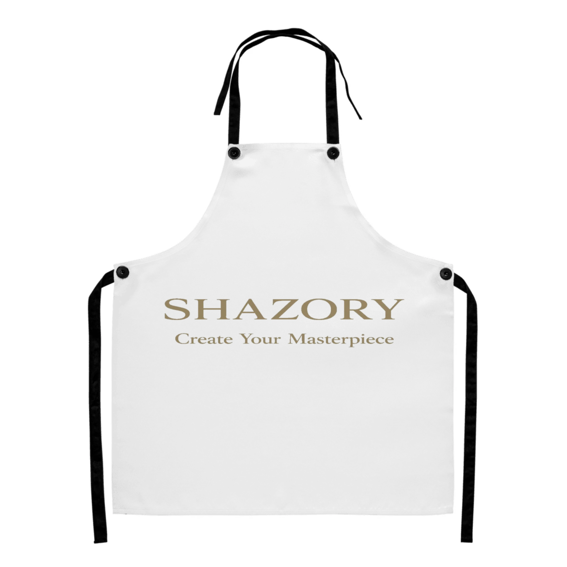 Custom all-over print apron shown in use — all-over print made for everyday styling