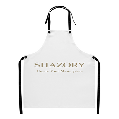 Custom all-over print apron shown in use — all-over print made for everyday styling