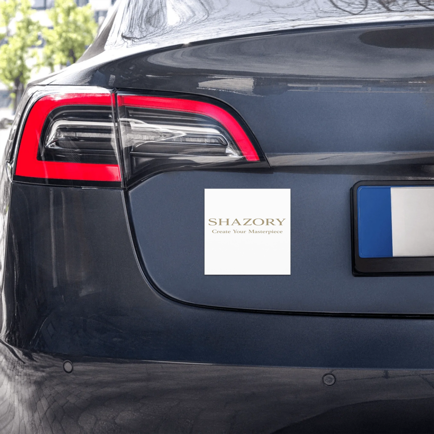 Lifestyle styling of personalized car magnets — auto accessory ready for daily use