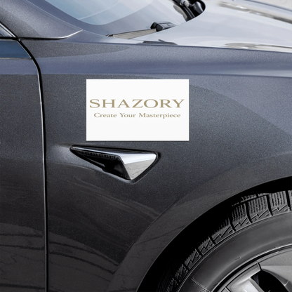 Detail texture macro of custom car magnets — premium removable magnet finish