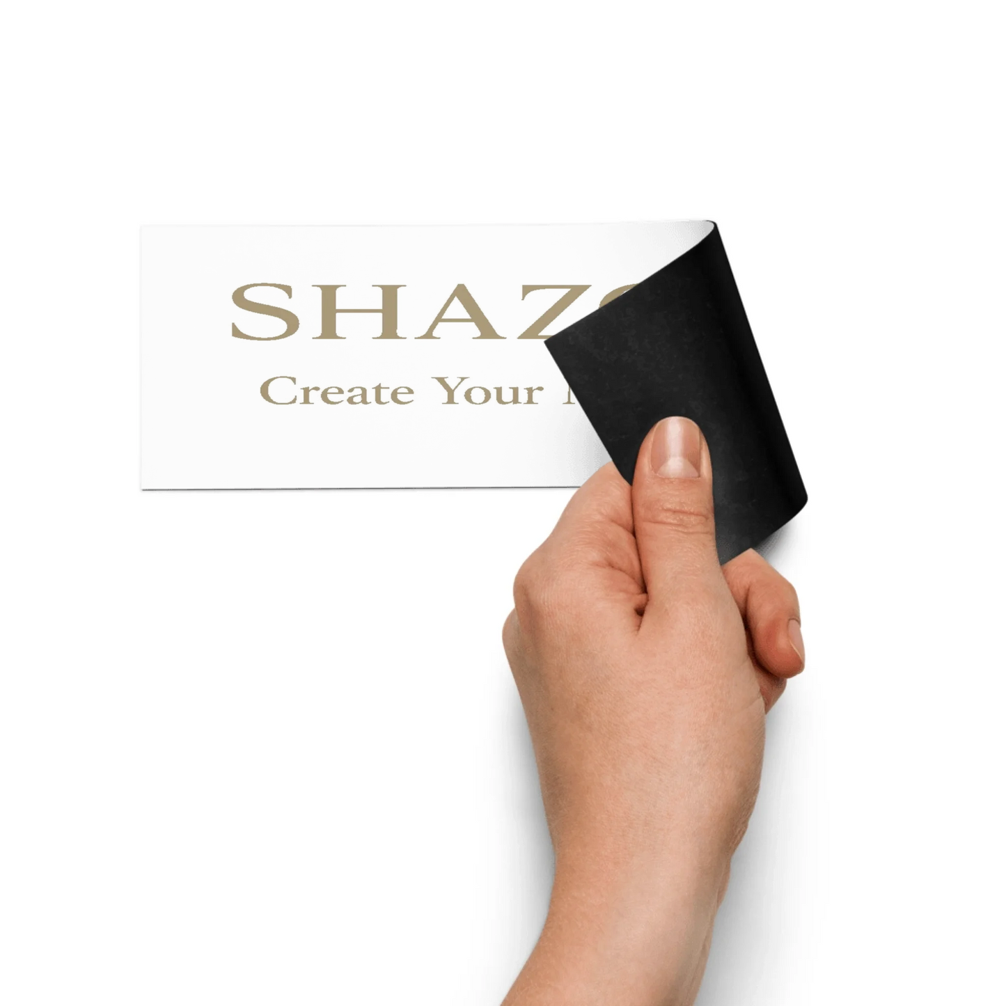 Side profile of custom car magnets — personalized removable magnet detail