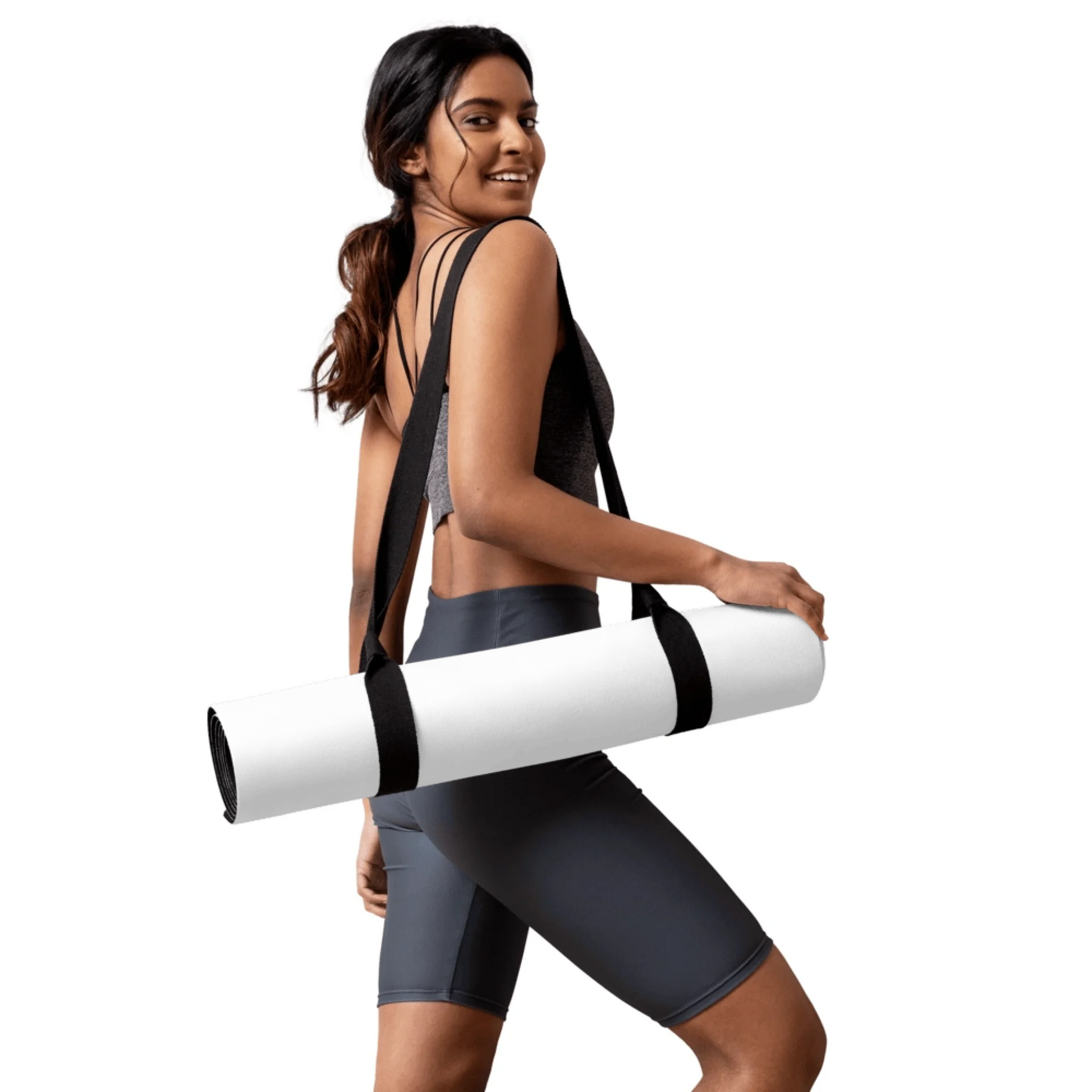 Alternate angle of custom yoga mat — personalized design with yoga mat