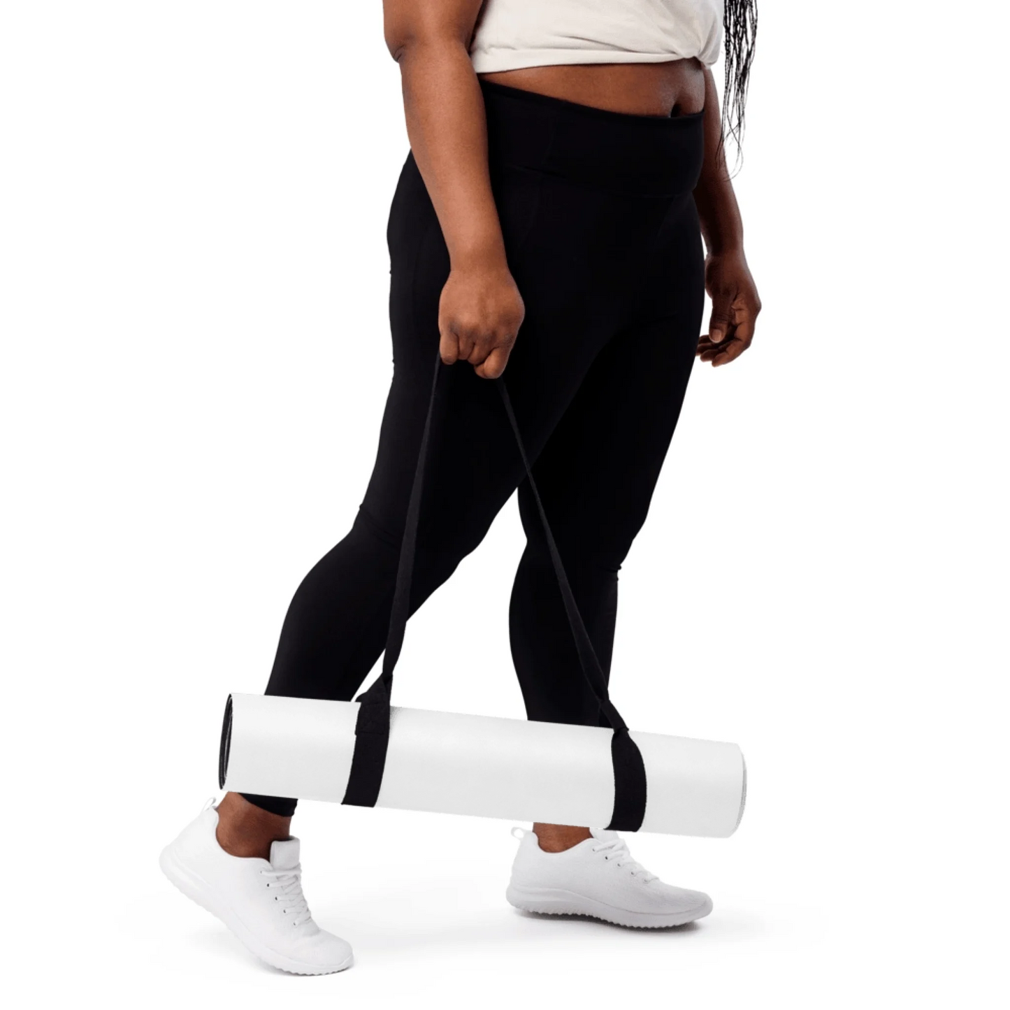 Custom yoga mat shown in use — yoga mat made for everyday styling