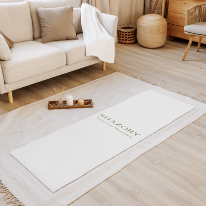 Custom yoga mat alternate angle — Shazory Creator Studio personalized print