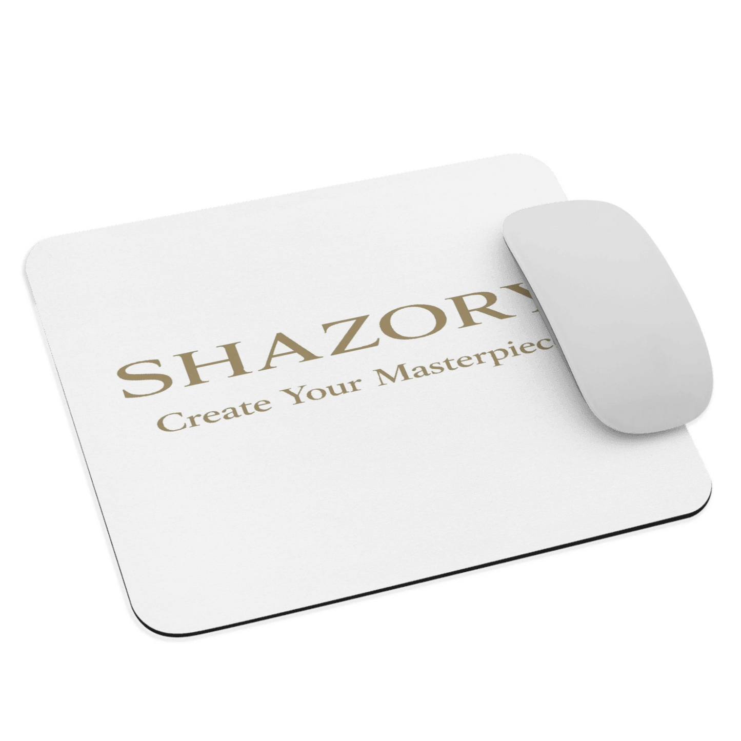 Close-up detail of custom photo print on mouse pad — home office decor surface texture