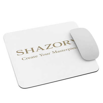 Close-up detail of custom photo print on mouse pad — home office decor surface texture