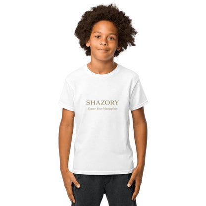 Close-up detail of custom photo print on youth sports tee — youth sports tee surface texture