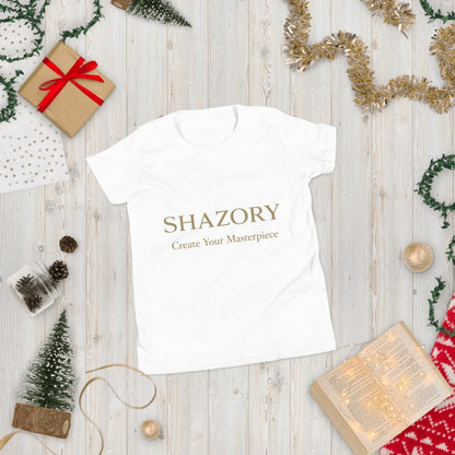 Alternate angle of custom youth staple tee — personalized design with kids apparel