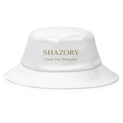 Close-up detail of custom photo print on bucket hat — fashion hat surface texture