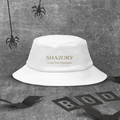 Lifestyle styling of personalized bucket hat — bucket hat ready for daily use