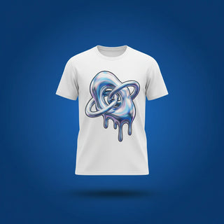 Lifestyle styling of personalized men's fitted t-shirt — apparel ready for daily use