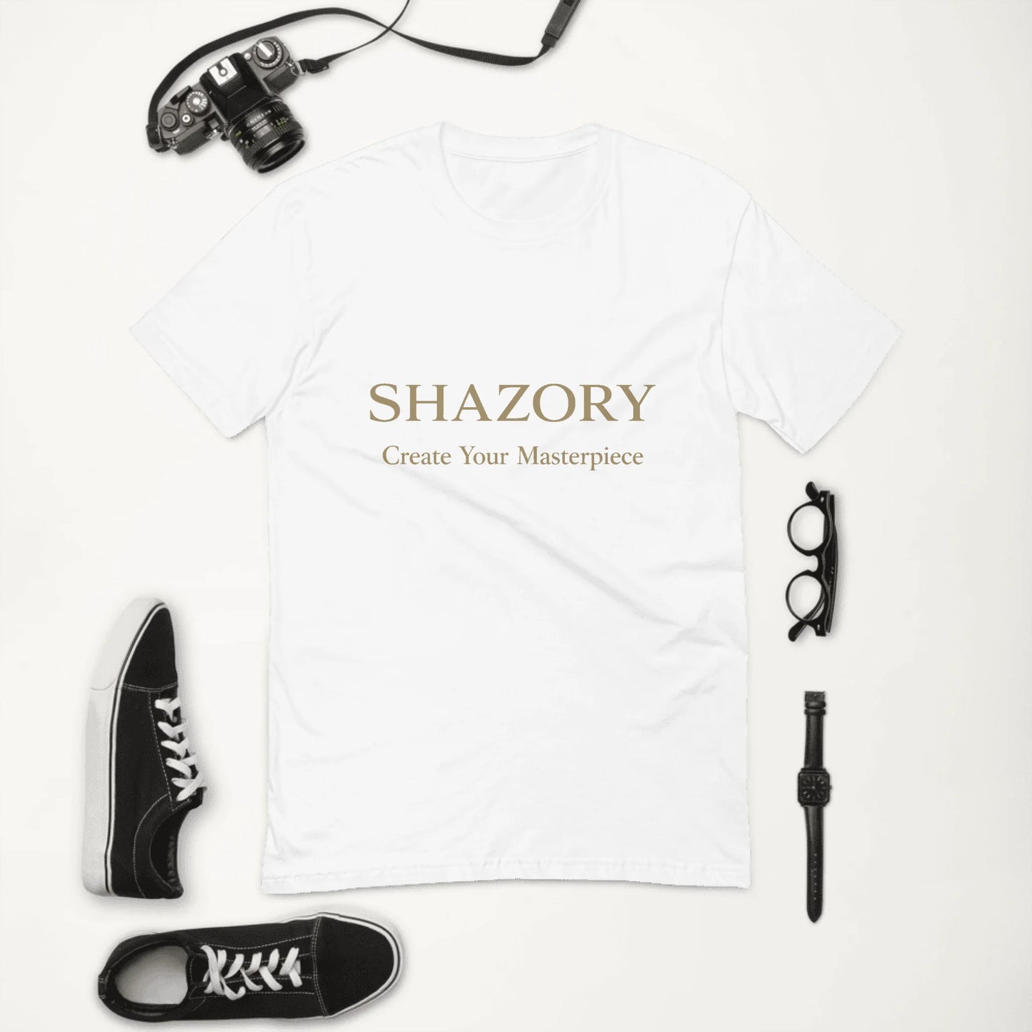Alternate angle of custom men's fitted t-shirt — personalized design with apparel