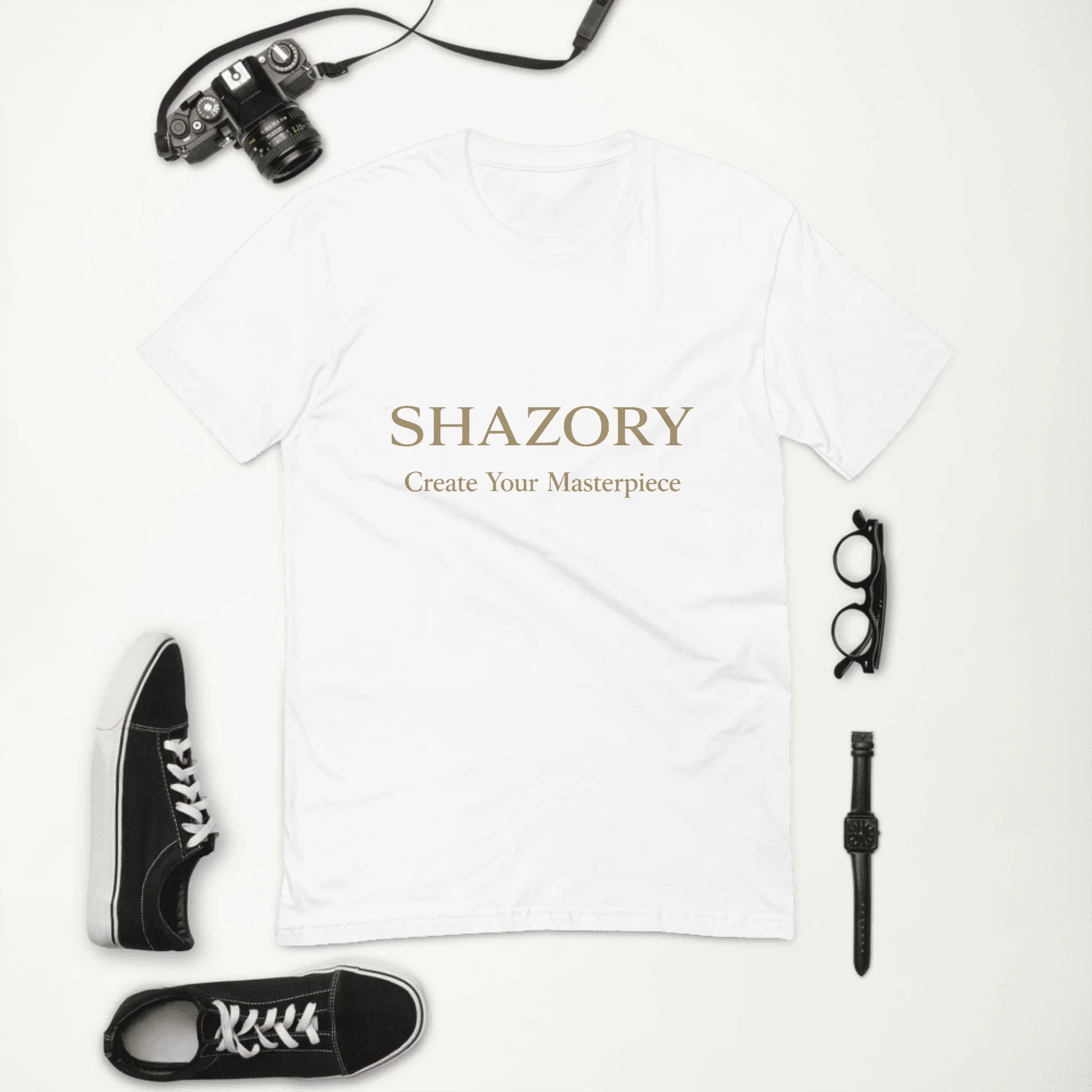 Alternate angle of custom men's fitted t-shirt — personalized design with apparel