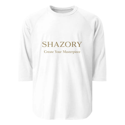 Unisex 3/4 Sleeve Raglan Shirt — personalized photo or design printed on unisex 3/4 sleeve raglan shirt from Shazory