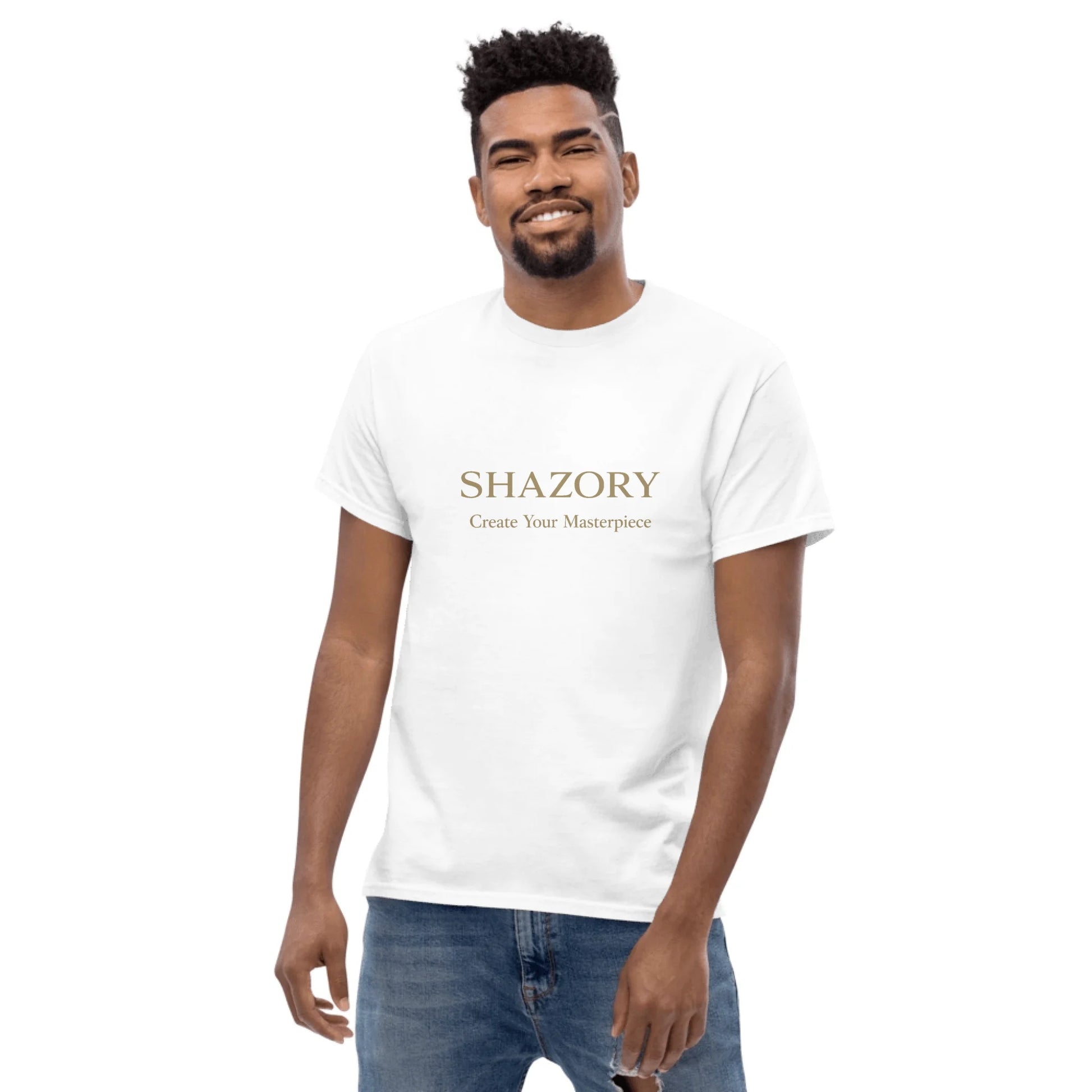 Alternate angle of custom unisex classic tee — personalized design with apparel