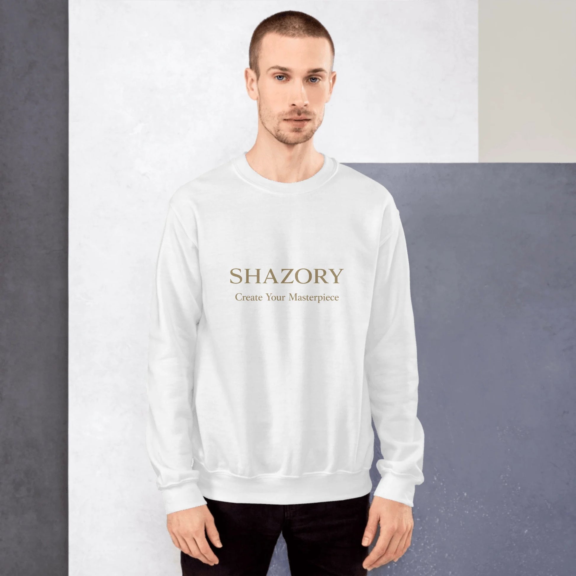 Front view of personalized unisex crew neck sweatshirt — unisex sweatshirt for everyday use