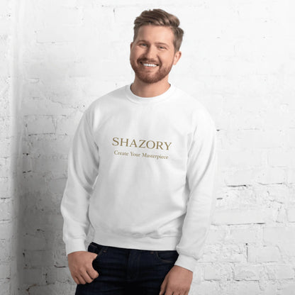 Lifestyle styling of personalized unisex crew neck sweatshirt — apparel ready for daily use