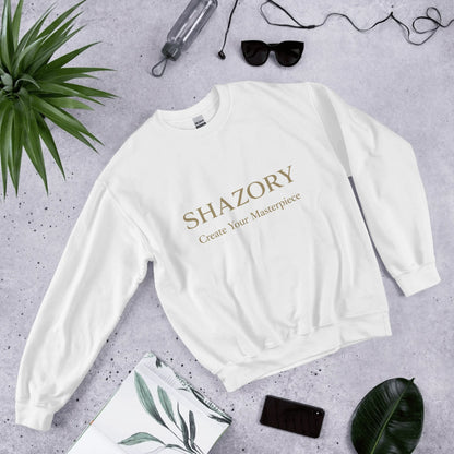 Detail texture macro of custom unisex crew neck sweatshirt — premium heavy blend sweatshirt finish