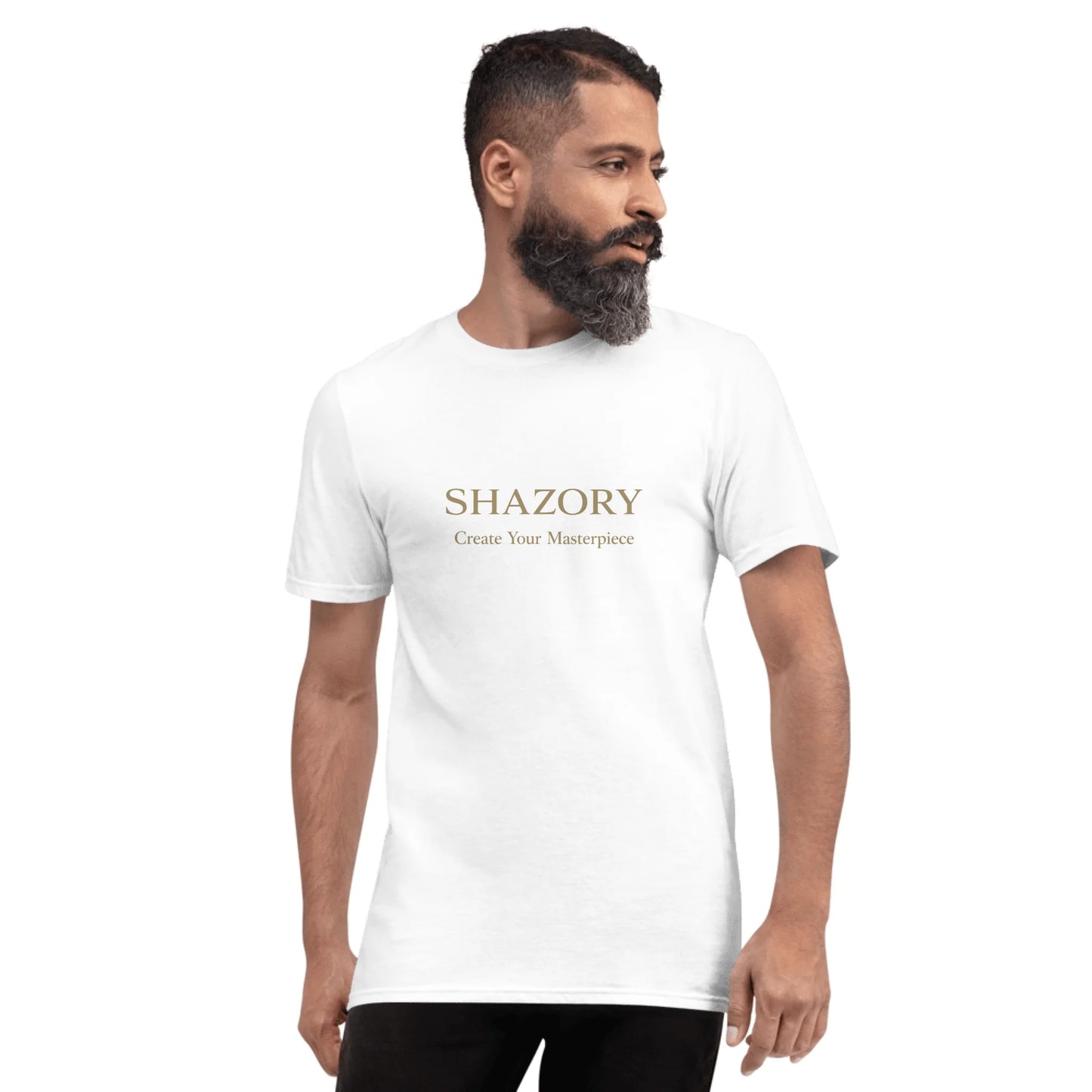 Lifestyle styling of personalized unisex lightweight t-shirt — apparel ready for daily use