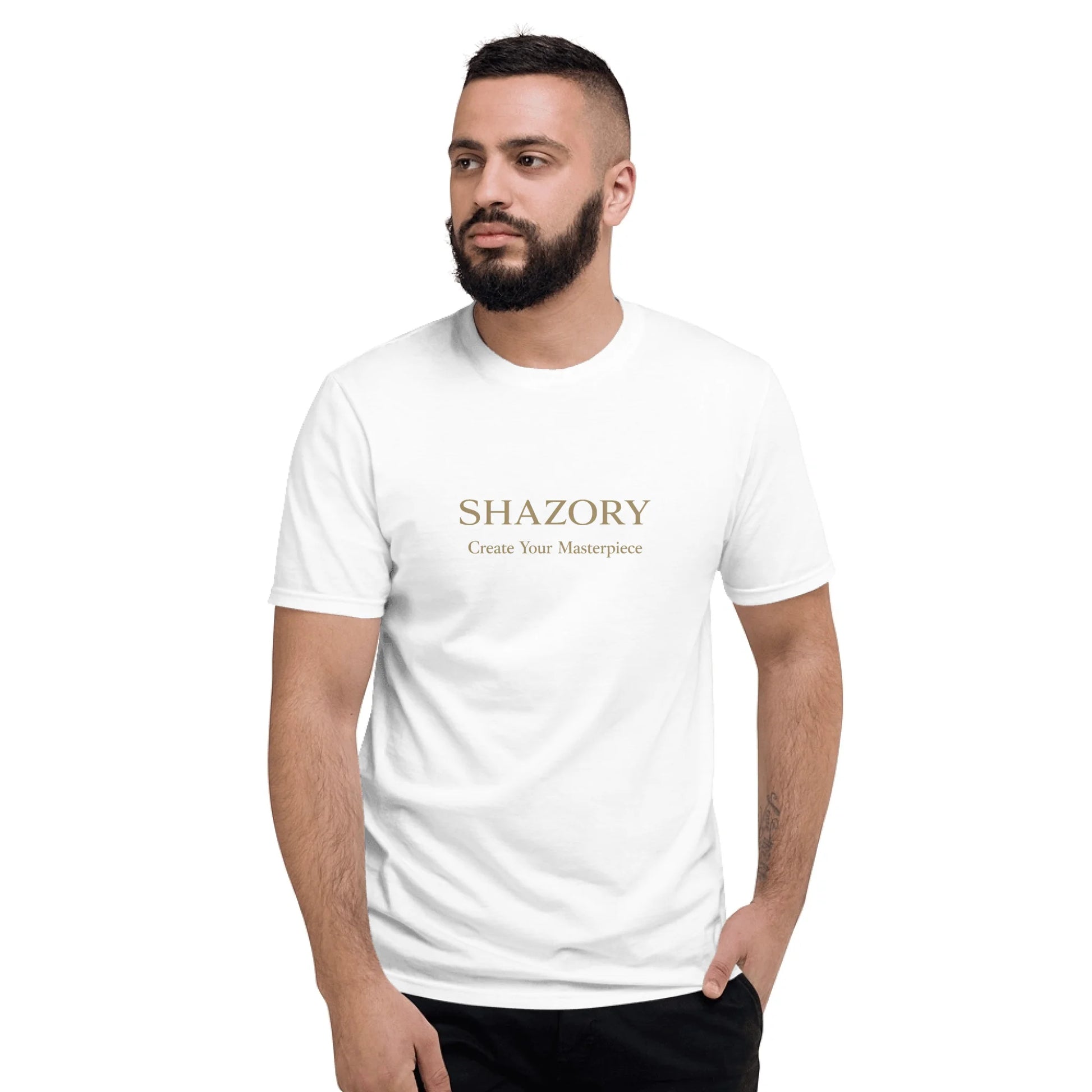 Detail texture macro of custom unisex lightweight t-shirt — premium graphic tee finish