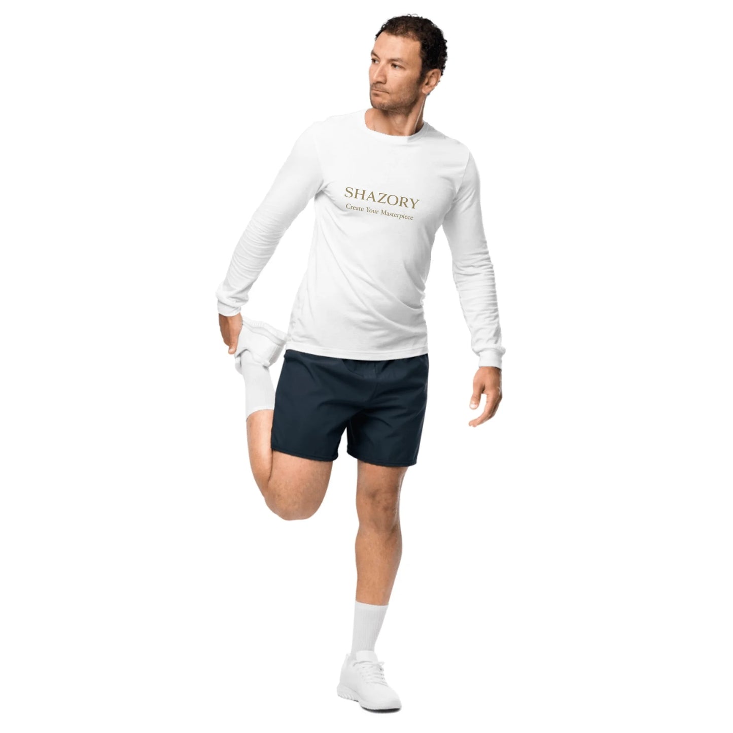 Alternate angle of custom unisex long sleeve tee — personalized design with apparel