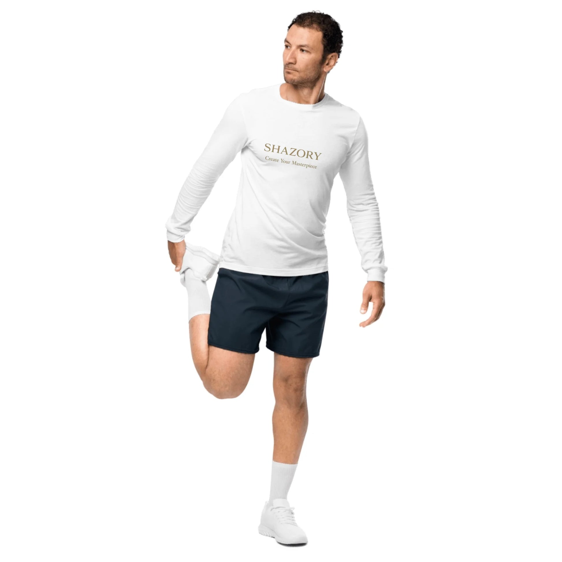 Alternate angle of custom unisex long sleeve tee — personalized design with apparel