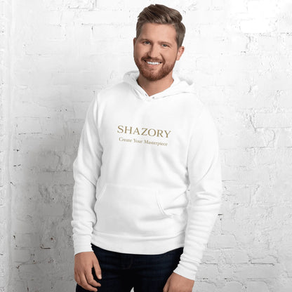 Detail texture macro of custom unisex pullover hoodie — premium fleece lined finish