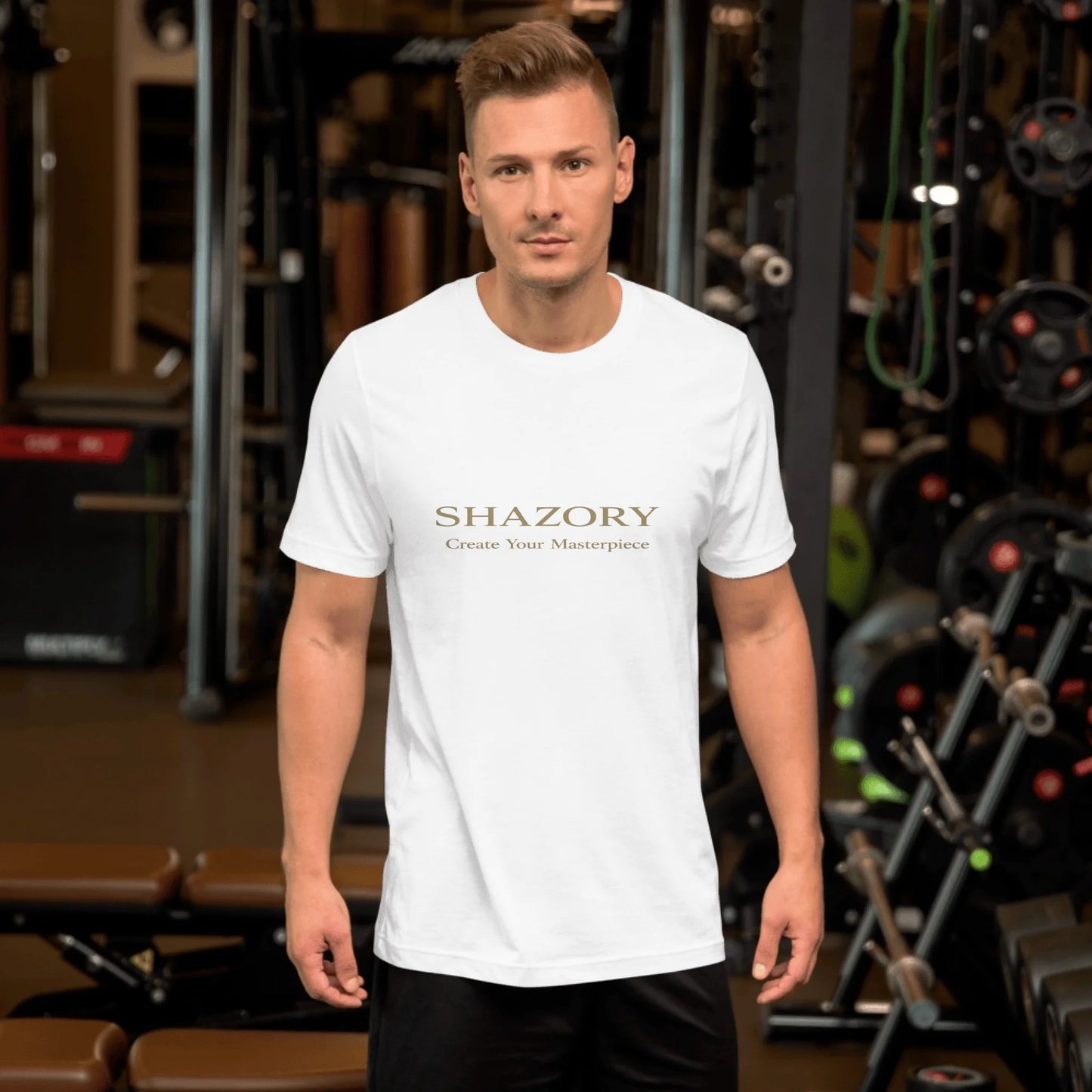 Front view of personalized unisex staple t-shirt — unisex tee for everyday use