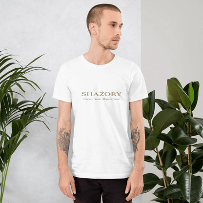 Close-up detail of custom photo print on unisex staple t-shirt — graphic tee surface texture