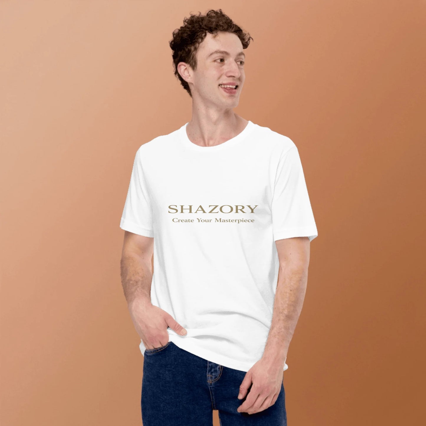 Alternate angle of custom unisex staple t-shirt — personalized design with apparel