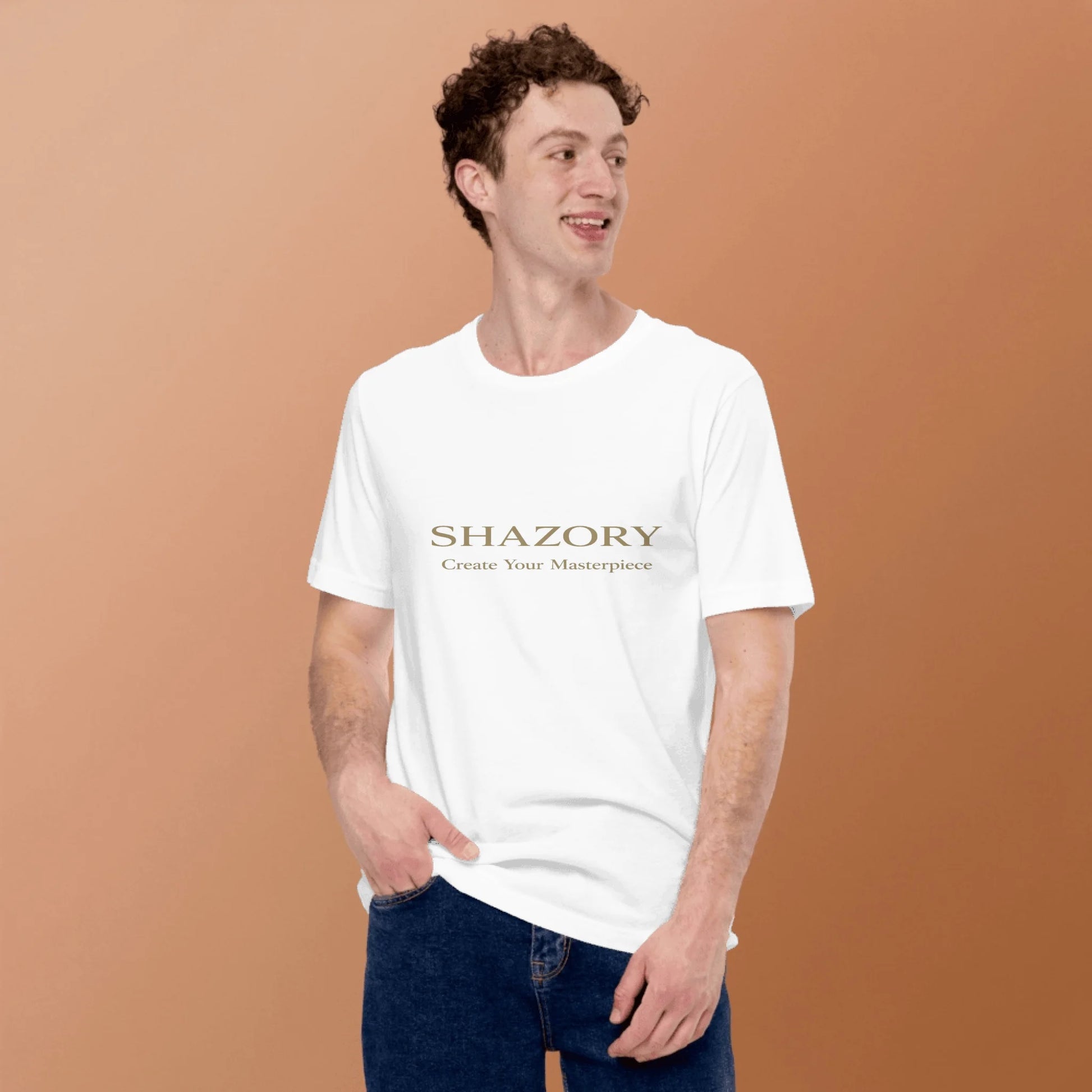 Alternate angle of custom unisex staple t-shirt — personalized design with apparel