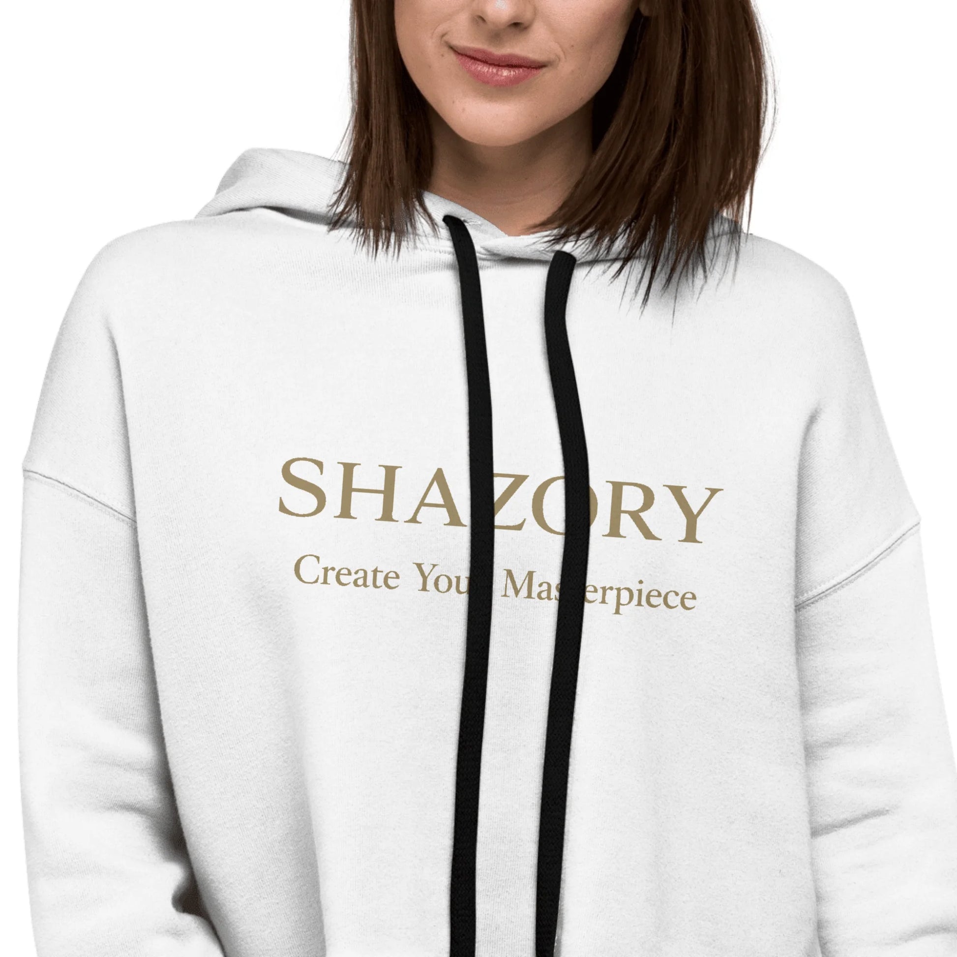 Custom Cropped Hoodie — personalized photo or design printed on women's cropped hoodie from Shazory