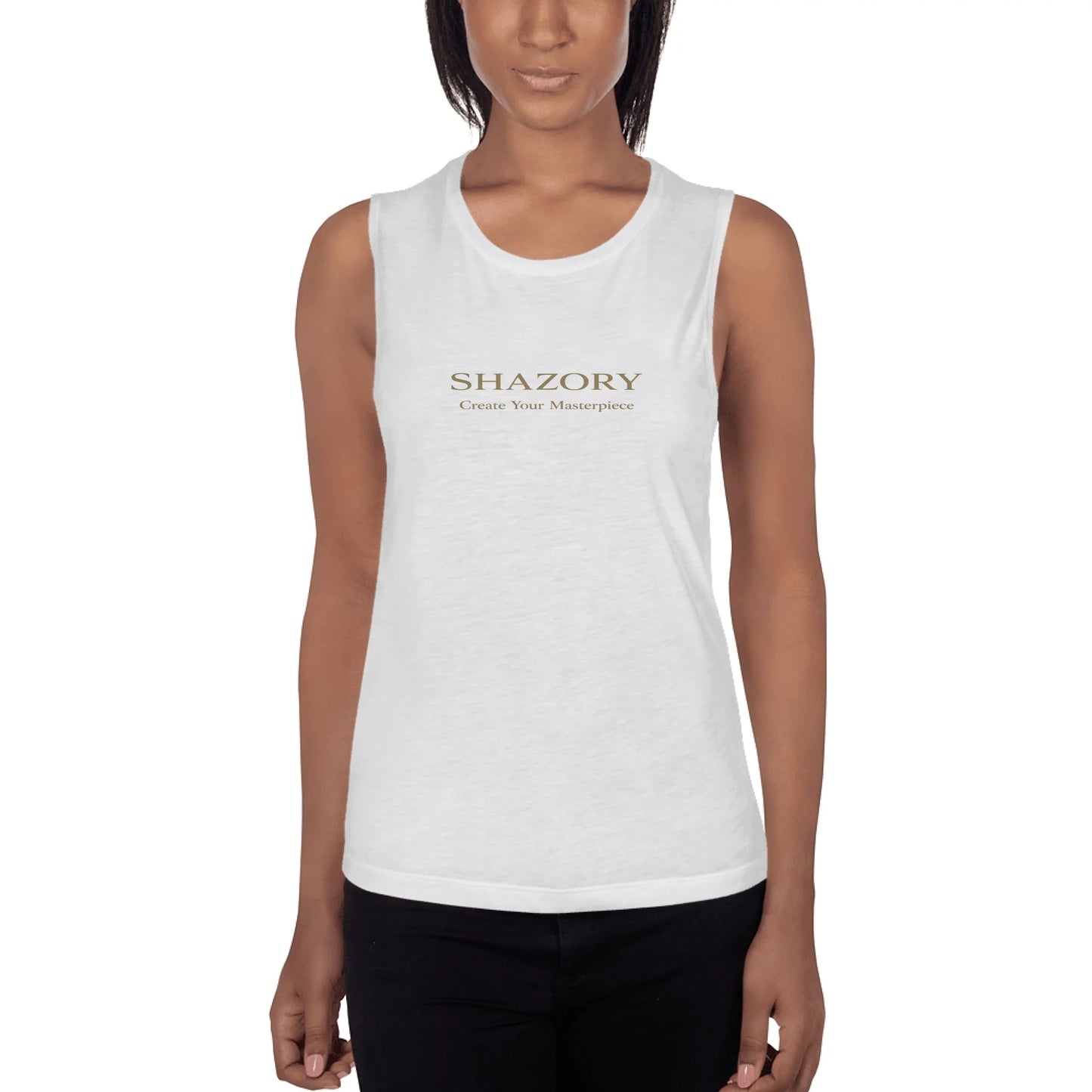 Custom Muscle Tank — personalized photo or design printed on women's muscle tank top from Shazory
