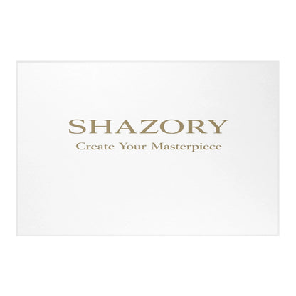Shazory chenille area rug as housewarming gift — custom photo printed floor decor made to order