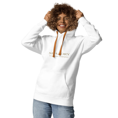 Close-up detail of custom print on premium pullover hoodie — hoodie surface texture