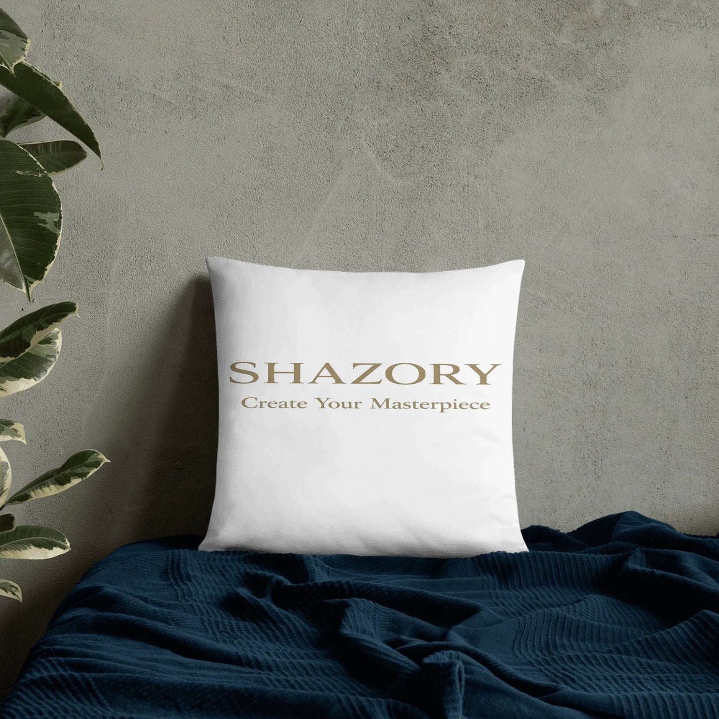 Close-up detail of custom photo print on all-over print basic pillow — pillow surface texture
