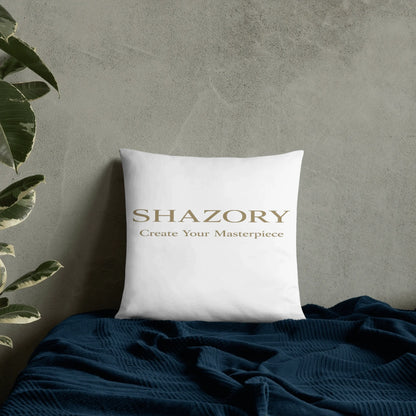 Close-up detail of custom photo print on all-over print basic pillow — pillow surface texture