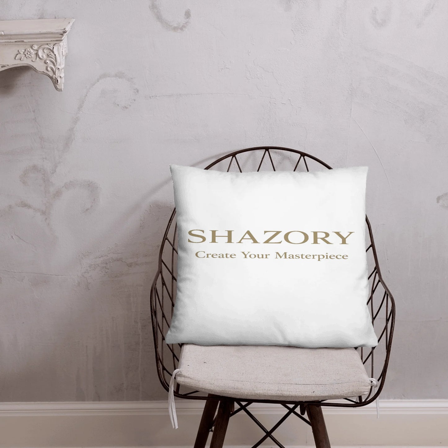 Detail texture macro of custom all-over print basic pillow — premium pillow finish