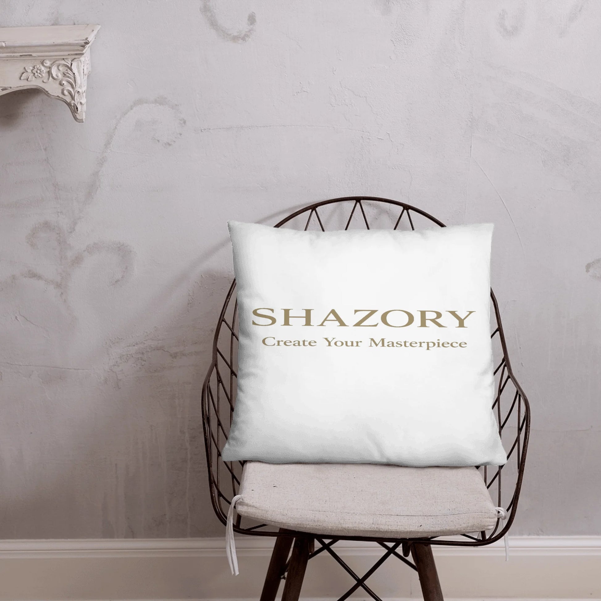 Detail texture macro of custom all-over print basic pillow — premium pillow finish