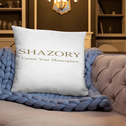 Custom all-over print basic pillow shown in use — pillow made for everyday styling