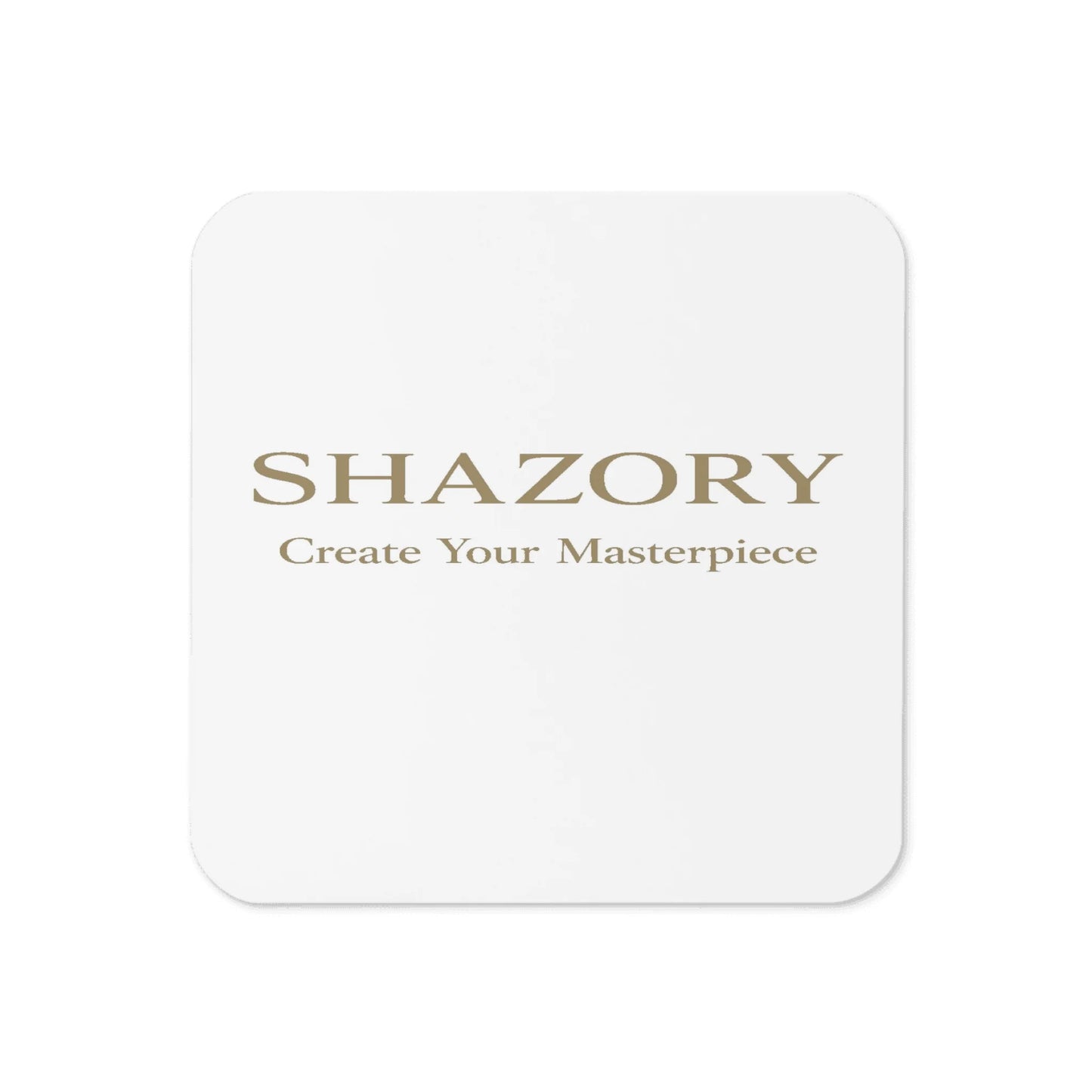 Custom cork-back coaster with personalized design from Shazory