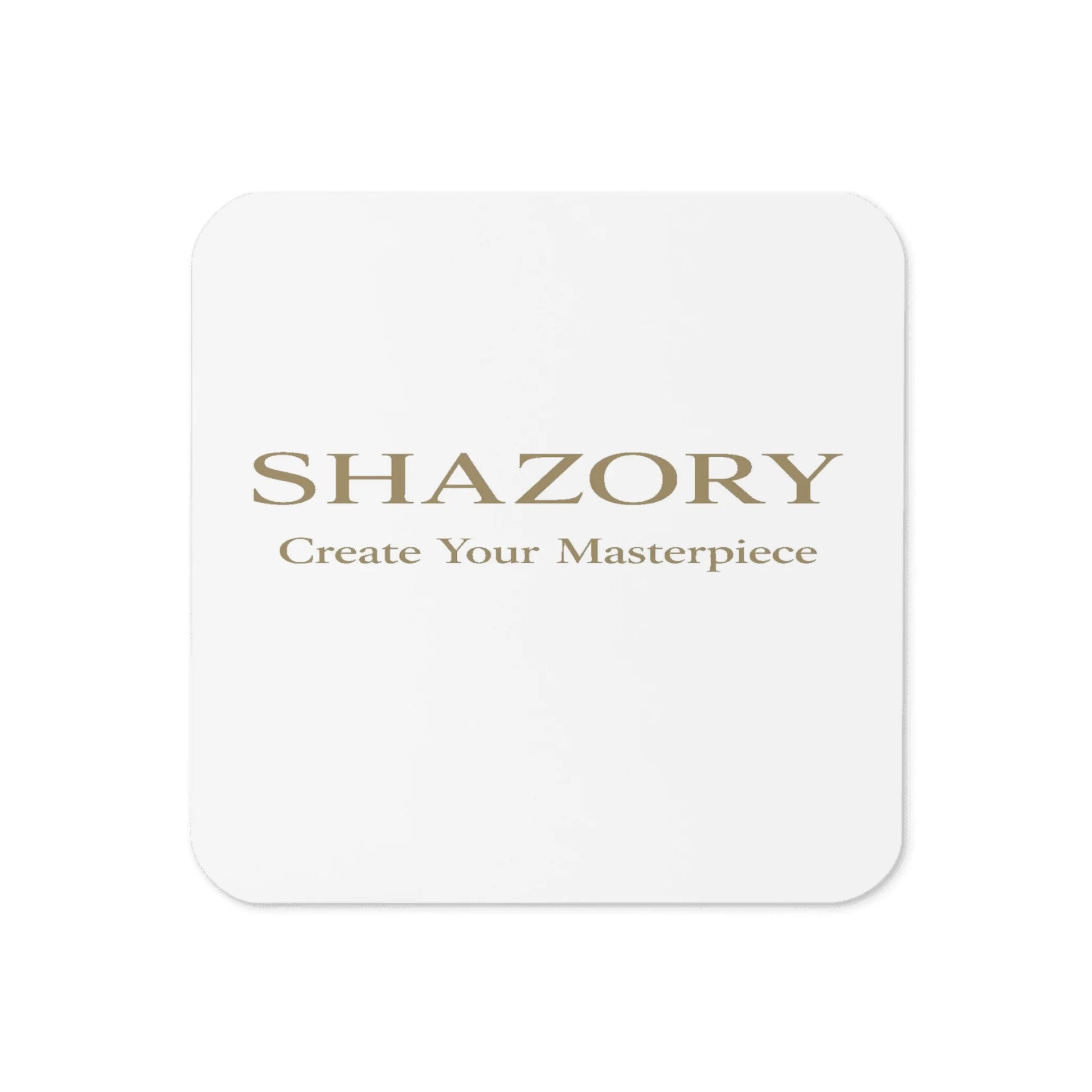 Custom cork-back coaster with personalized design from Shazory