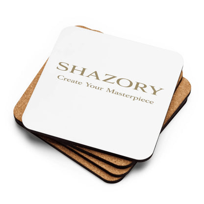 Custom cork-back coaster shown in use — coaster made for everyday styling