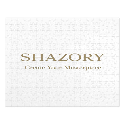 Lifestyle styling of personalized jigsaw puzzle with tin — puzzle ready for daily use