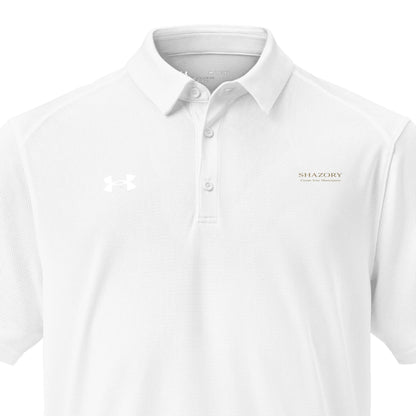 Custom men's Under Armour performance polo with personalized design from Shazory